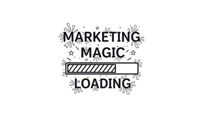 Fototapeta premium Marketing magic loading graphic design with decorative elements 