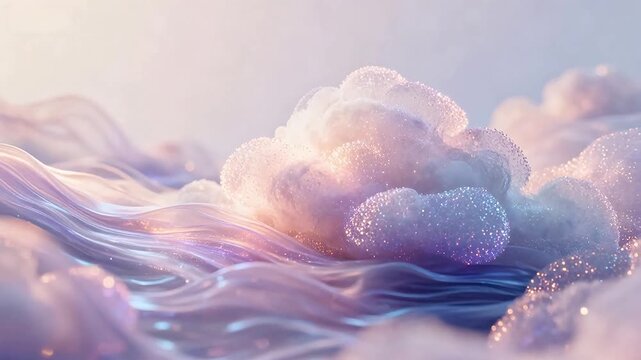 Abstract glowing cloud and wave