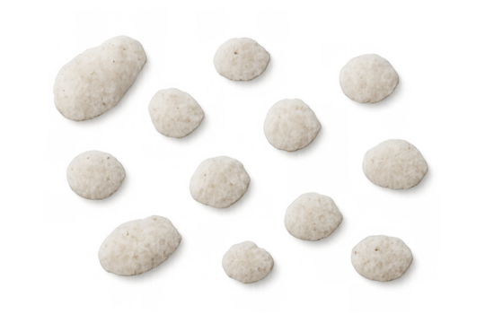 Puffed cereal snacking on transparent backdrop, healthy breakfast food for diet and nutrition, a light snack