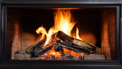 Burning Fireplace With Transparent Background Providing Warmth And Comfort
