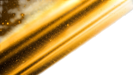 Golden streaks isolated on transparent background
