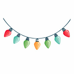 Flat Design Garland Lights String Icon