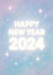 Festive glowing New Year greeting