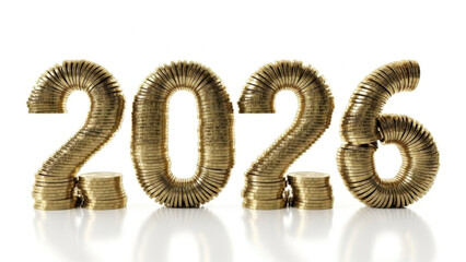 Gold 2026 numbers symbolizing New Year celebration and prosperity  