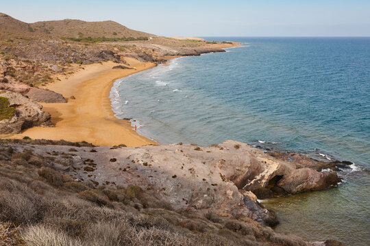 Mediterranean coastline in Murcia. Calblanque regional park, Negrete beach. Spa