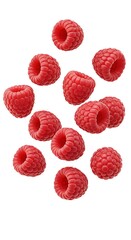 Fresh raspberries on white background close up delicious berry fruit