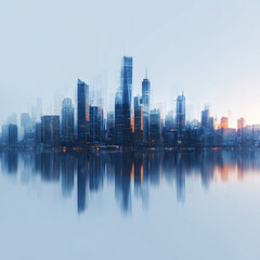 Obraz premium Corporate city skyline background