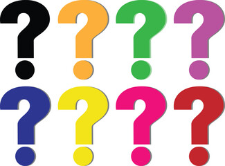 Colorful Question Mark Icons Set