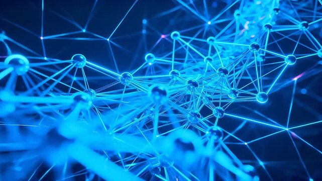 Abstract network structure with glowing nodes