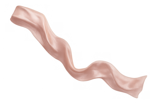 Smooth pink silk fabric piece floating freely, flowing and waving as abstract material, elegant pastel textile design element - Powered by Adobe