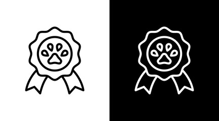 Medal Badge  White Icon Set Design