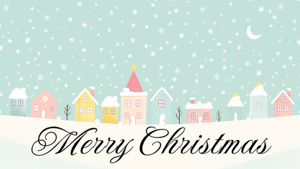 Christmas Cozy House Cover Series &mdash; Pastel Cozy Holiday Cottage with Blank Space