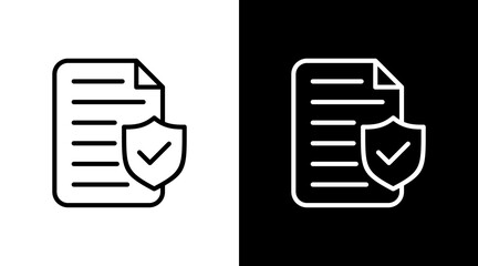 Shield Document  White Icon Set Design