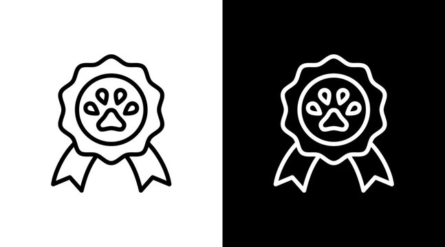 Medal Badge  White Icon Set Design