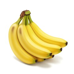 Ripe bananas on white background healthy and nutritious fruit for snacking
