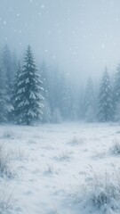 Naklejka premium Serene snowy forest landscape mobile wallpaper