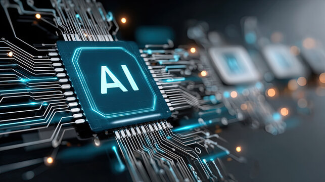 Darstellungen moderner Technologie mit KI-Oberfl&auml;chen