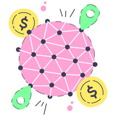 worldwide icon illustration