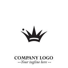 Elegant Black Crown Logo Symbol on a Clean White Background for Premium Branding Design