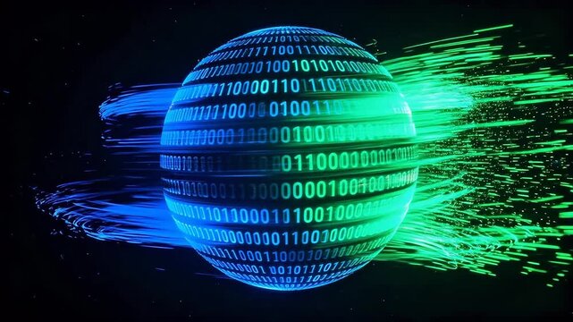 Digital binary sphere in space