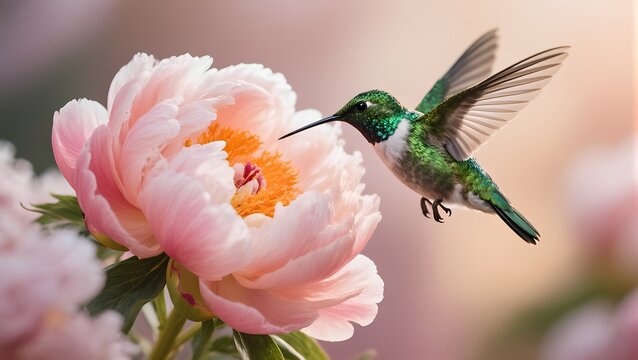 hummingbird and flower