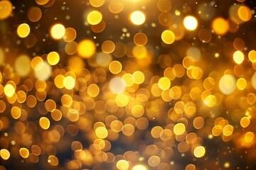 Golden bokeh lights background with soft focus and sparkle