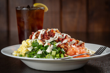 Cobb Salad with iced tea.