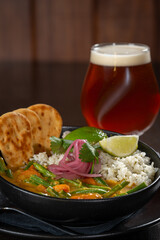 Vegetable curry with rice.