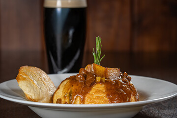 Steak and Guinness pie.
