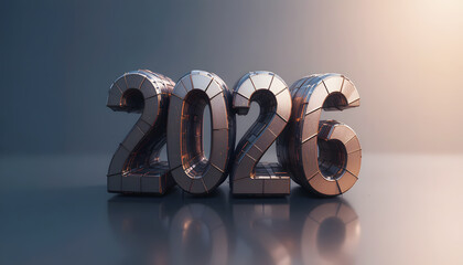 Background: metal number 2026 in the cente