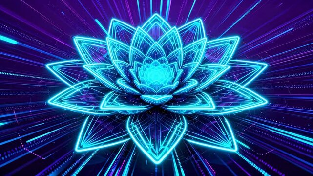 Neon lotus flower design