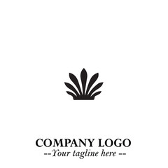 Elegant Black Crown Logo Symbol on a Clean White Background for Premium Branding Design