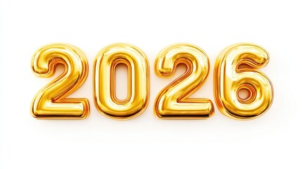 Golden number 2026 in festive style representing New Year and Christmas  