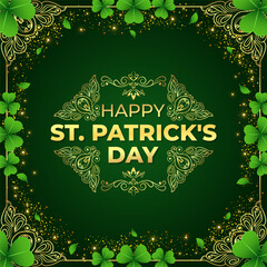 Vector illustration of Saint Patrick's Day social media template