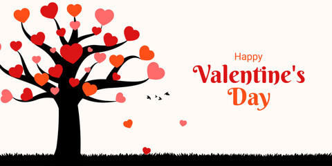 Vector illustration of Happy Valentine's Day social media template