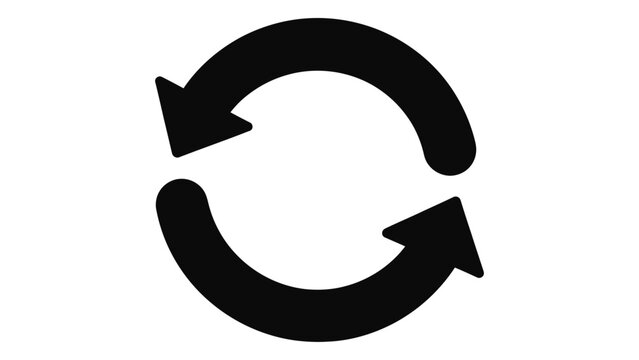 Circular arrow refresh icon symbolizing continuity, recycling, endless loop, and the concept of constant renewal