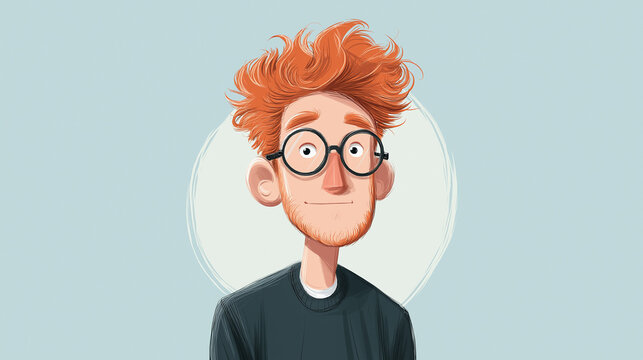 Abstract minimal cartoon profile picture of a man 6