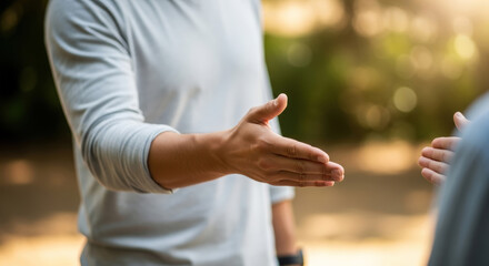 Handshake gesture outdoor