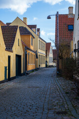 Town houses in the village of Dragör, Denmark on spring day