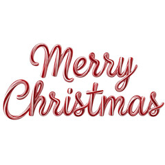 Fototapeta premium Merry christmas candy cane text isolated on transparent background