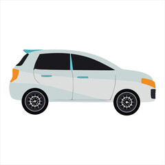 Car Illustration, Vehicle Design, Digital Art, Graphic, Minimalist, Side View, Modern Concept