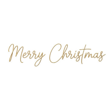 Merry christmas text isolated on transparent background