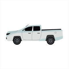 Pickup Truck in Side View, Urban Setting, Illustration, Modern Environment, Creative Concept