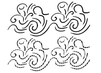 Organic swirling pattern of white dashed lines abstract design