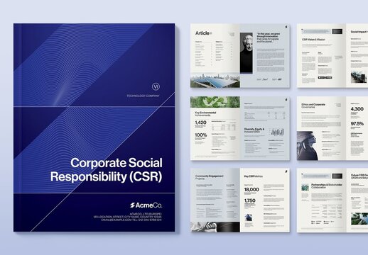 Corporate Brochure, Company Handbook & White Paper Report Template
