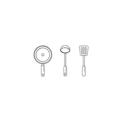 Kitchen utensil line art