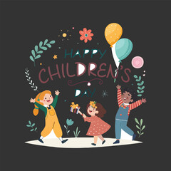 children playing with a ball.