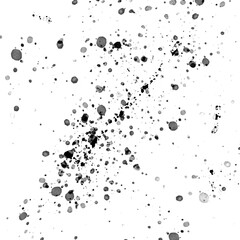 Black ink splat background on a transparent background