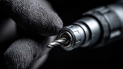 Power Drill in Action on Wood Surface