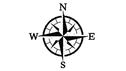 Obraz premium Classic compass rose graphic indicating cardinal directions for navigation and exploration.